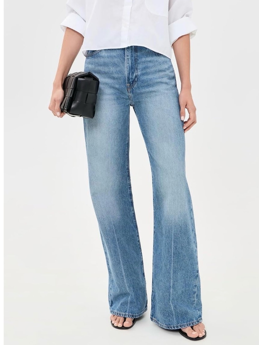 Levi's Light Blue Wide-Leg High-Rise Ribcage Jeans